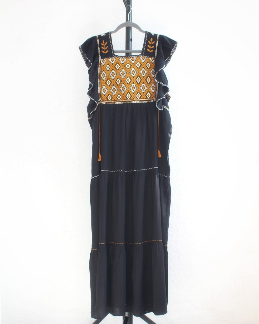 Vestido Josefina Negro Amarillo Unitalla