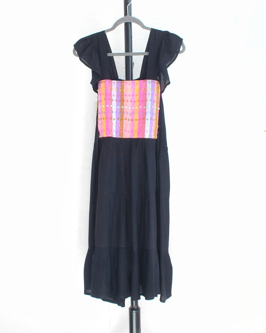 Vestido Anita Corto Nuditos Negro