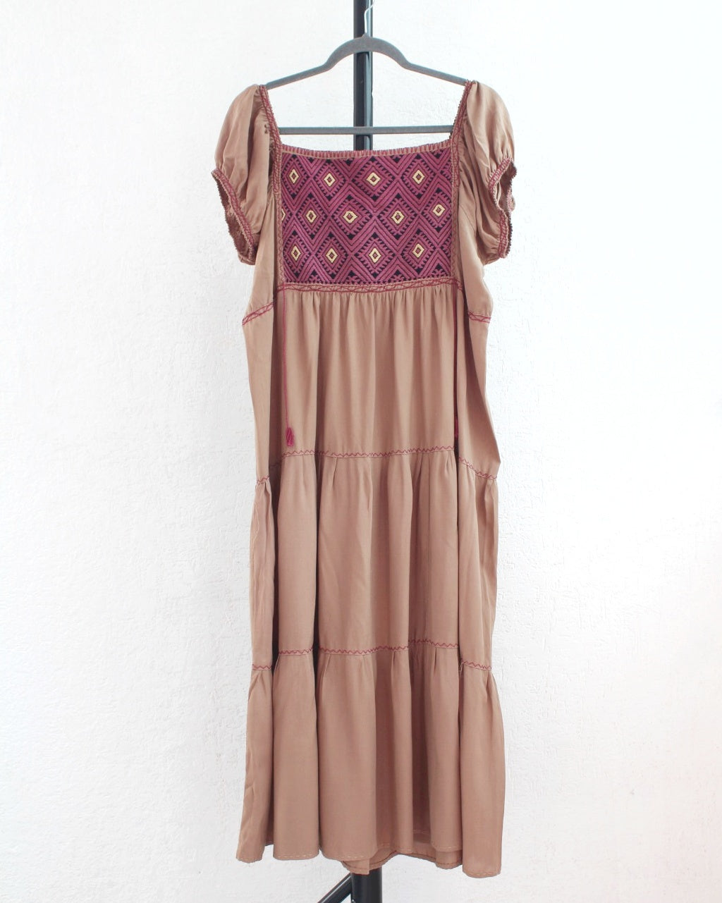 Vestido Gloria Cafe Claro Malva Ch  M L