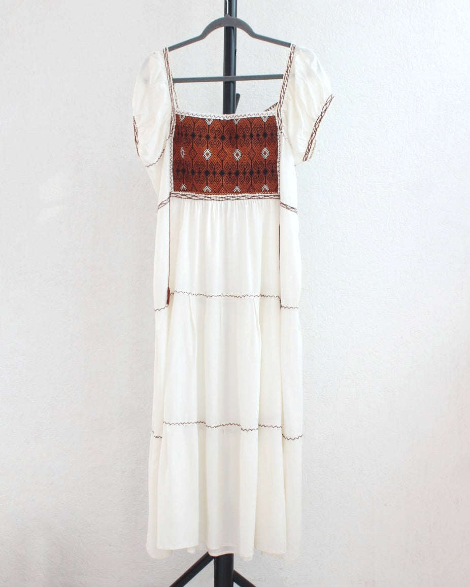 Vestido Gloria Perla Naranja Ch  M L