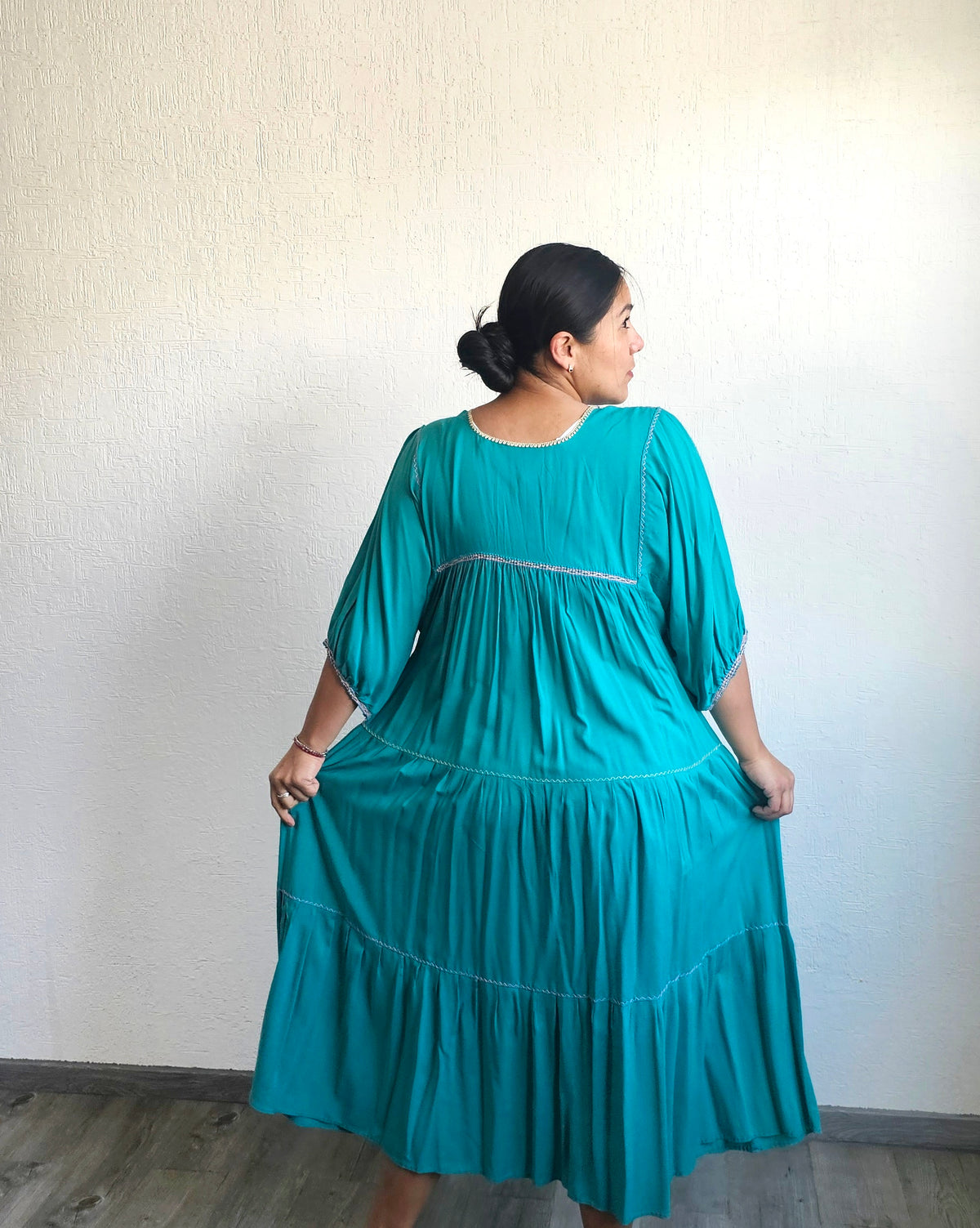 Vestido Maria Flores Turquesa  L / XL