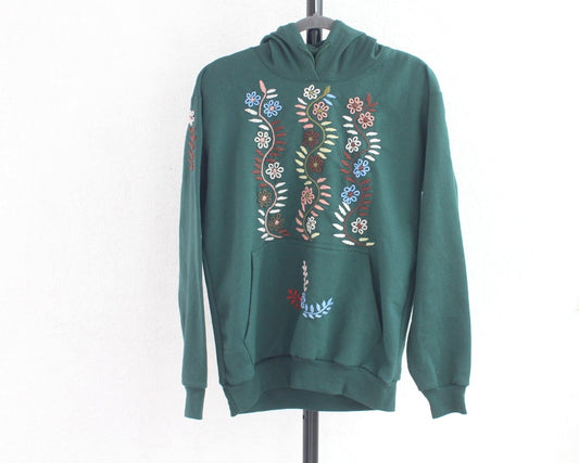 Sudadera M Rococo Verde Florecitas