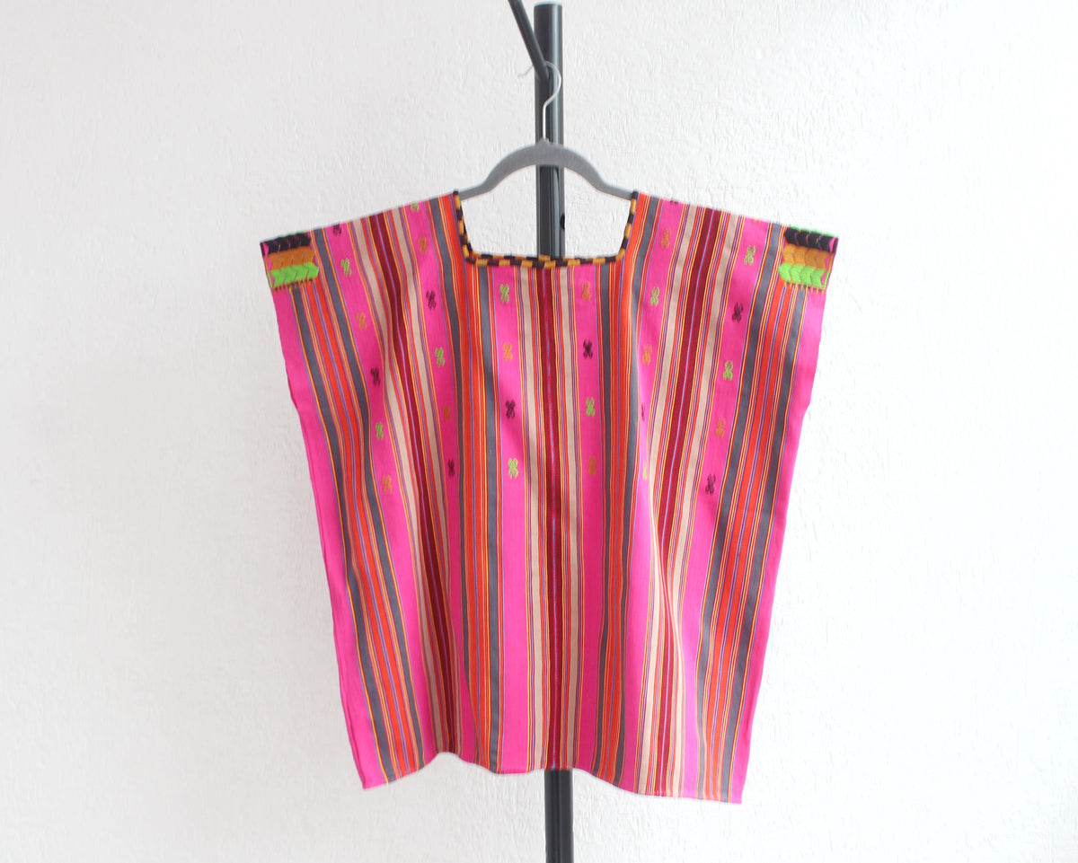 Huipil Corto Pantheló Rosa Beige Naranja