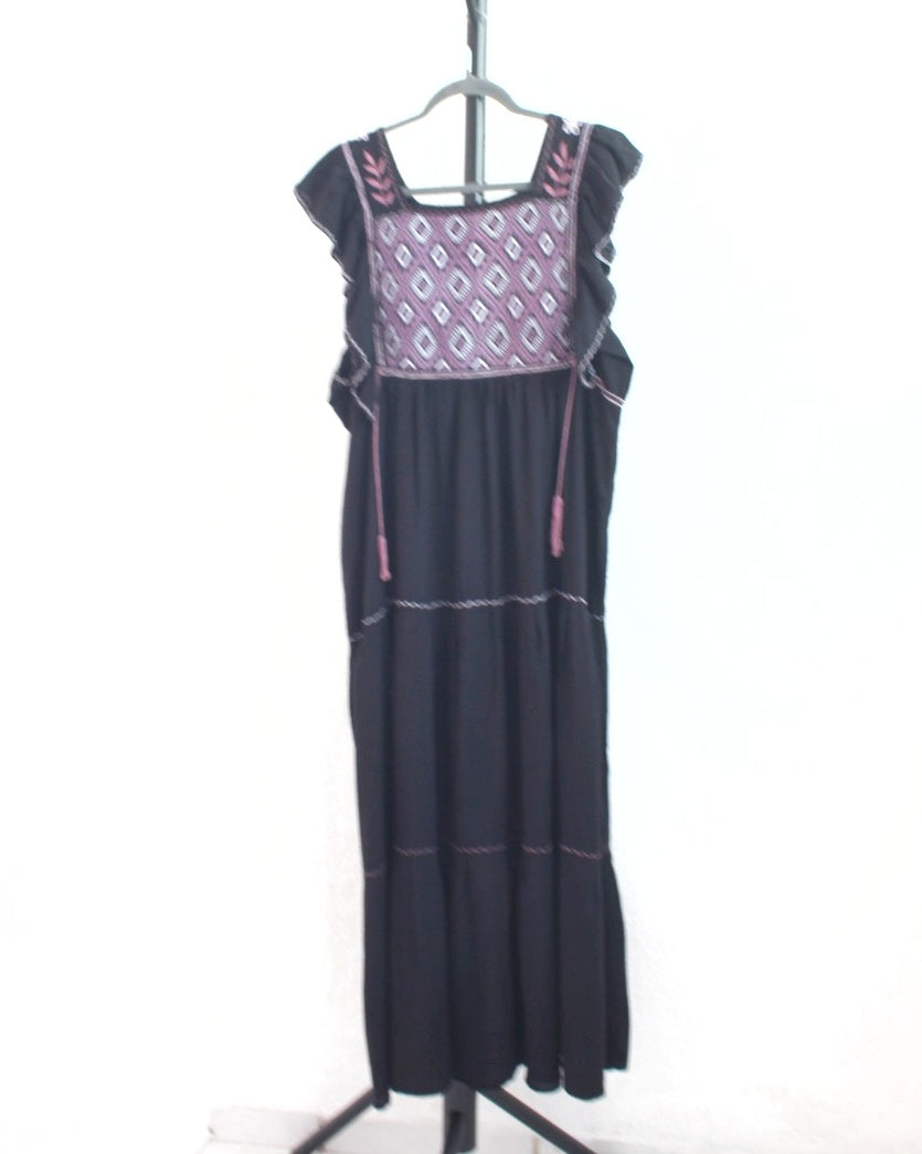 Vestido Josefina Negro Marsala  Unitalla