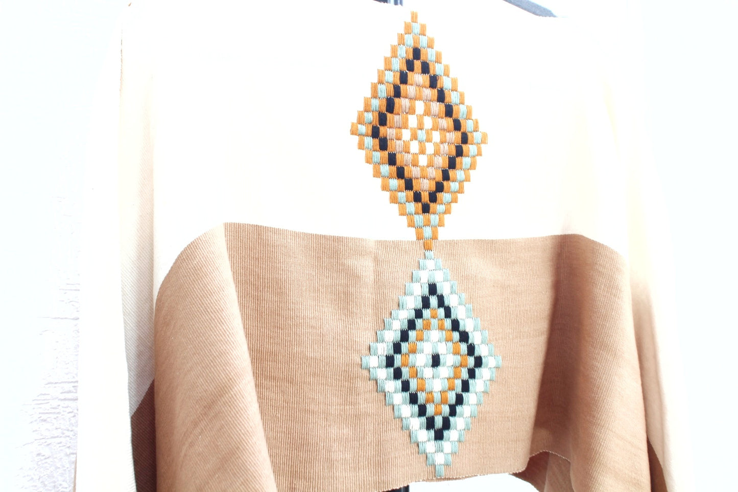 Jorongo Rombos Beige Marfil
