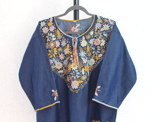 Blusa Imelda Mezclilla Flores XXL
