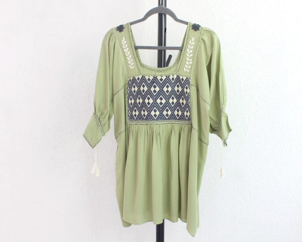 Blusa Julia Verde Azul Unitalla