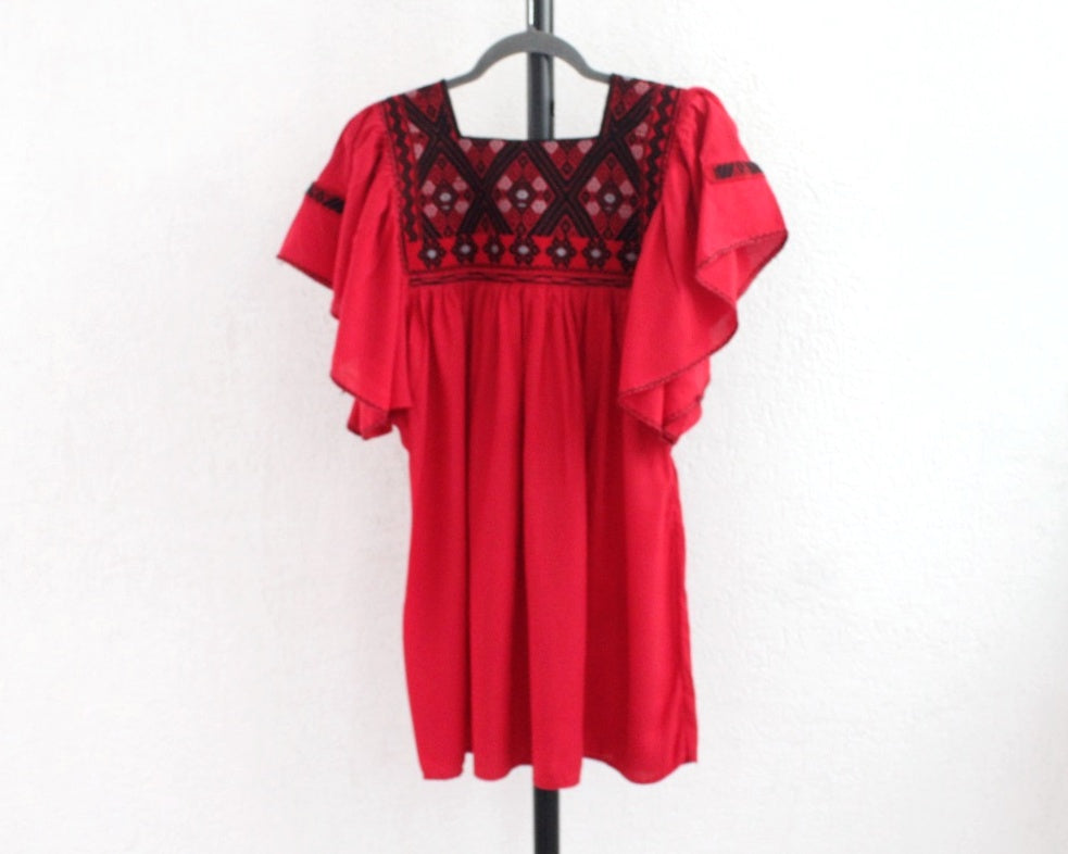 Blusa Juana Rojo Negro Unitalla