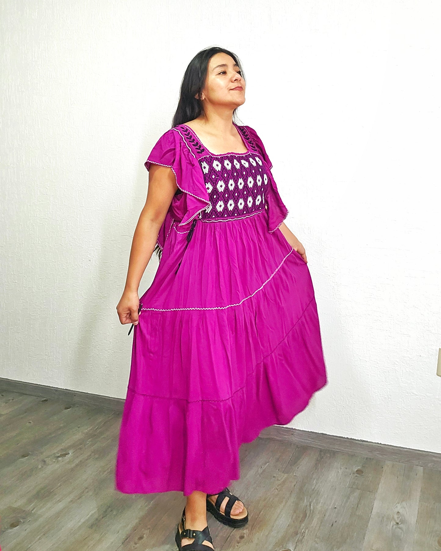 Vestido Josefina Violeta Negro Unitalla