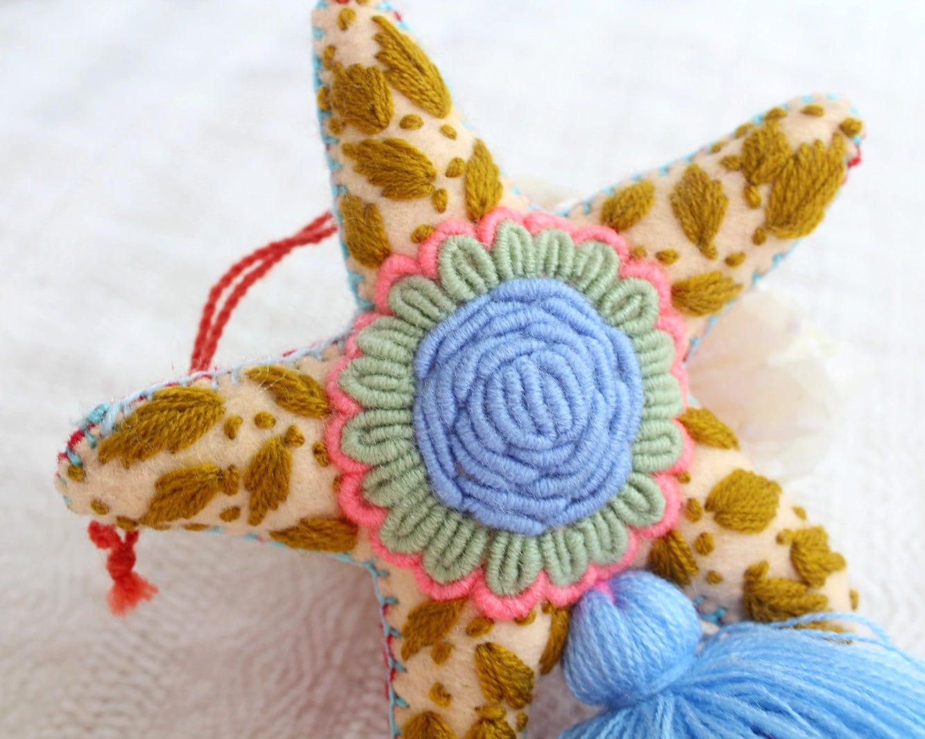 Estrella Rococo Rosa Azul Coral Rosa