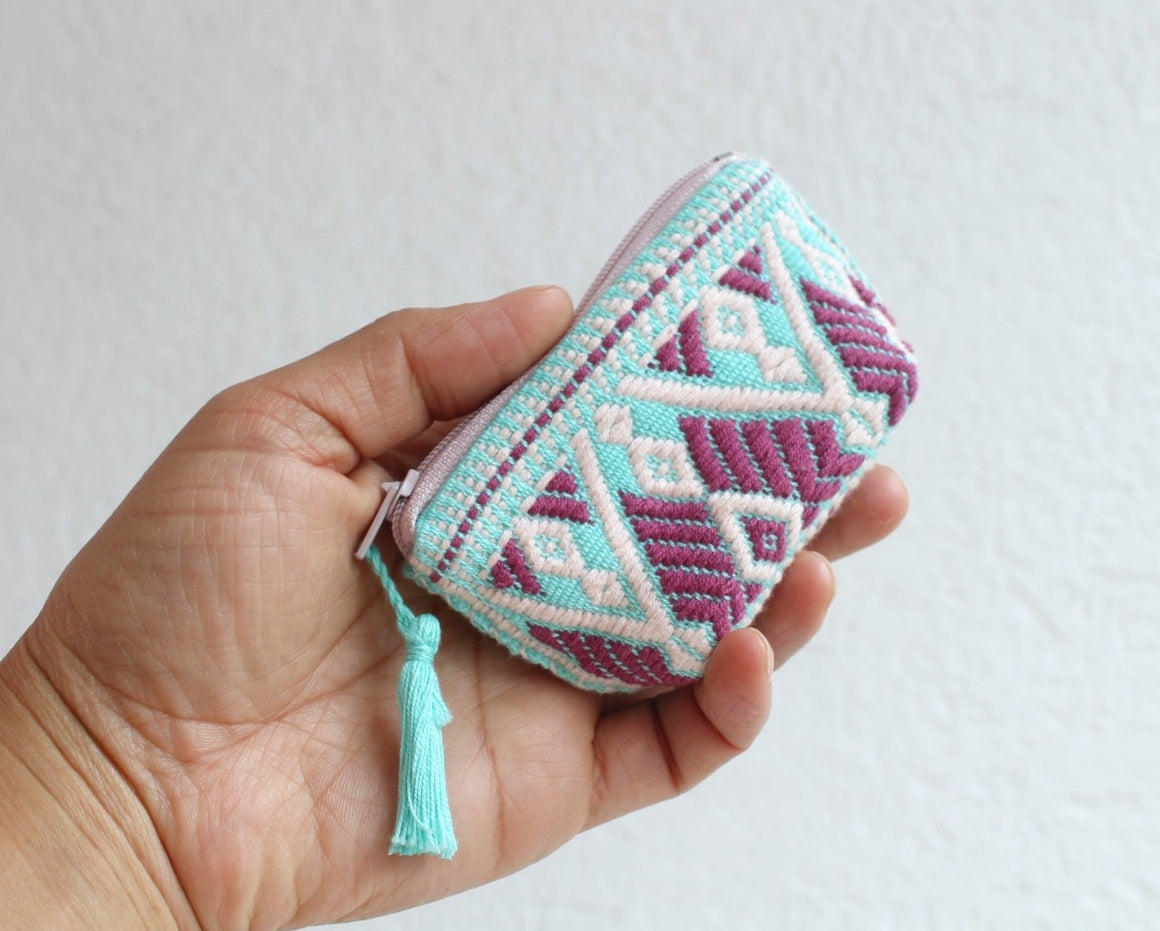 Mini Monedero Estrellas Vino Turquesa