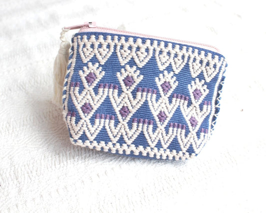 Mini Monedero Sapos Azul Crema